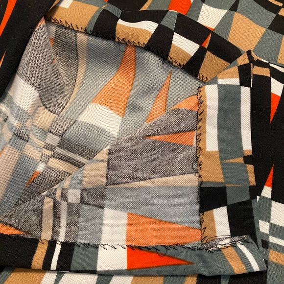 Vintage Polyester Black and Print Dress - Picture 7 of 13